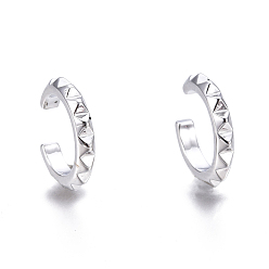 Платина Латунь манжеты серьги, , платина, 11x10x2 мм, внутренний диаметр: 7.5 мм