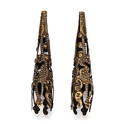 Античная Бронза Железный шарик конусов, без свинца и без никеля , античная бронза, 42x8 мм, отверстие : 1 мм