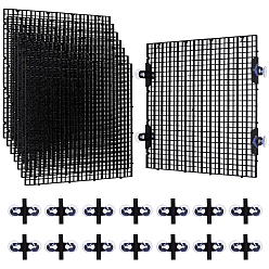 Черный 8шт. полипропиленовая пластиковая изоляционная доска для дна аквариума, с 16шт. присосками из полипропилена, чёрные, 298x298x6.5 мм, 8 шт