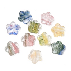 (52) Непрозрачная лаванда Стеклянные бусины, цветок, разноцветные, 15x15x4~4.5 мм, отверстие : 1 мм