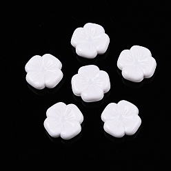 Белый Непрозрачные акриловые бусины, цветок, белые, 20x7 мм, отверстие : 1.8 мм, Около 233 шт / 500 г