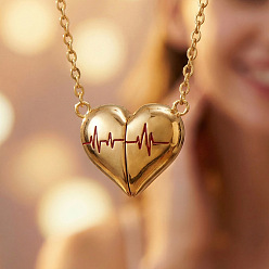 Doré  304 pendentifs en acier inoxydable, cœur, or, 16.93 pouce (43 cm)