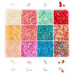 Mixed Color Baking Paint Glass Beads, Nail Art Decoration Accessories, DIY Crystal Epoxy Resin Material Filling, No Hole, Chips, Mixed Color, 0.5~12x0.5~6x0.5~5mm, about 160g/box
