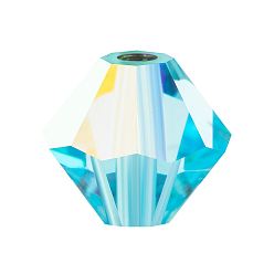 60010 200 Aqua Bohemica AB Хрустальные бусины preciosa®, чешский хрусталь, биконус(451 69 302 рондель), 60010 200 аква богемика аб, 3 мм, отверстие : 0.8 мм