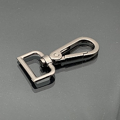 Черный Цвет Металла Поворотные застежки из сплава, для изготовления лямок для сумок, металлический черный , 5.5 см