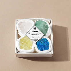 Телец 4 шт. 12 Серия знаков зодиака, украшения из натуральных смешанных драгоценных камней, Подарок из энергетического камня по фэн-шуй для домашнего офиса, рабочего стола, Телец, 20~38x20~38x20~38 мм