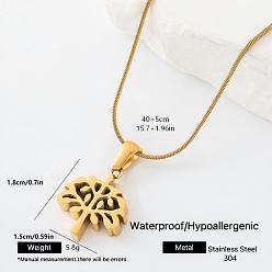 Tree of Life 304 подвесные из нержавеющей стали ожерелья, золотые, древо жизни, 15.75 дюйм (40 см)