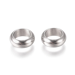 Нержавеющая Сталь Цвет Устойчивы к потускнению 201 разделительные бусины из нержавеющей стали, плоско-круглые, цвет нержавеющей стали, 8x3 мм, отверстие : 5.5 мм