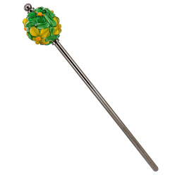 Grün Haarstäbe aus Lampwork und Messing, Haarschmuck für Frauen und Mädchen, grün, 155x25 mm