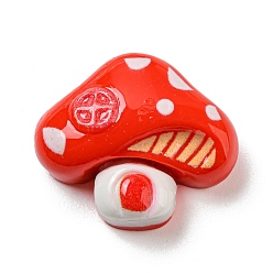 Гриб Осенняя непрозрачная растительная смола декодирует кабошоны, гриб, 18x21x8.5 мм