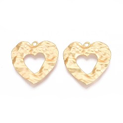 Матовый Золотой Цвет Стойки подвески обшивки сплава, сердце, без кадмия и без свинца, матовый золотой цвет, 38x37.5x4.5 мм, отверстие : 2.8 мм