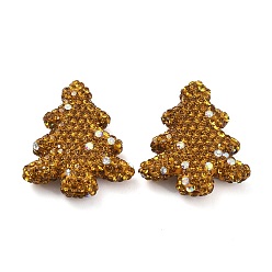 Топаз Елка полимерная глина стразы бусины, фокусные бусины для ручек с бусинами изготовление бижутерии брелок, топаз, 30.5x27.5x8 мм, отверстие : 2 мм