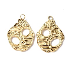 Настоящее золото 18K Ионное покрытие (ip) 304 подвески из нержавеющей стали, самородок очарование, реальный 18 k позолоченный, 25.5x18.5x2.5 мм, отверстие : 1.8 мм