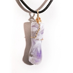 Аметист Подвески из натуральной аметистовой проволоки, очарование в форме рук, золотые, 38x15 мм