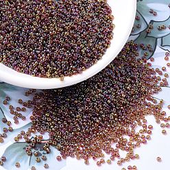 (RR257) Transparent Topaz AB MIYUKI Round Rocailles Beads, Japanese Seed Beads, (RR257) Transparent Topaz AB, 11/0, 2x1.3mm, Hole: 0.8mm, about 1100pcs/bottle, 10g/bottle