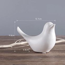 White Porcelain Display Decorations, for Home Decoration, Bird, White, 50x113x80mm