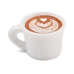 Перу Непрозрачные кабошоны из смолы, кофе с сердцем, Перу, 18x24x13 мм