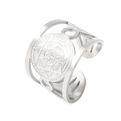 Нержавеющая Сталь Цвет 304 из нержавеющей стали манжеты кольца, магический круг, без кадмия и без свинца и без никеля, цвет нержавеющей стали, 16 мм