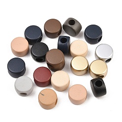 Плоский Круглый Выпечка краски акриловые бусины, разноцветные, плоско-круглые, 10x6.5 мм, отверстие : 3.5 мм, о 20 шт / комплект