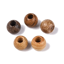 Пейзажный Джаспер Естественного изображения яшмы Европейский бисером, гладкий круглый, бусины с большим отверстием, 10x8.5 мм, отверстие : 4 мм