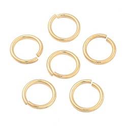 Light Gold Алюминиевые открытые кольца, пропил пилой закругленный, золотой свет, 15x2 мм, внутренний диаметр: 11 мм