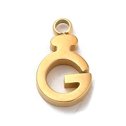 Echt 14 k vergoldet 304 Edelstahl Reize, Buchstabe G Charm, echt 14 k vergoldet, 11x7x2 mm, Bohrung: 1.5 mm