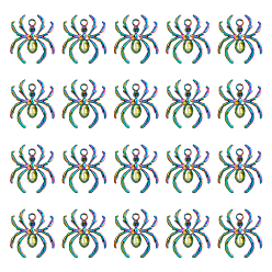 Rainbow Color 30подвески из сплава со стразами, без кадмия и без свинца, хэллоуин паук прелести, Радуга цветов, подходит для 2 мм и 8 мм rhinetone, 5 мм, отверстие : 31x28x5 мм