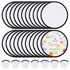 Black 120Pcs Sublimation Blank Polyester Folding Fan, Flat Round, Black, 250x2mm