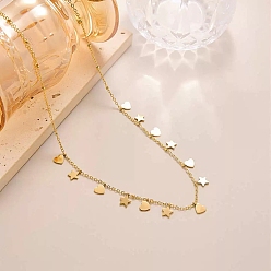 Сердце 304 женские ожерелья-нагрудники из нержавеющей стали, золотые, сердце, 16.06 дюйм (40.8 см)