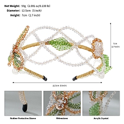 Желто-Зеленый Резинки для волос из сплава стекла, аксессуары для волос для женщин и девочек, корона, желто-зеленый, 125 мм