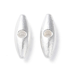 Argent Perles en alliage, plaqué longue durée, oeil de cheval, argenterie, 13x4.5x3.5mm, Trou: 1.3mm