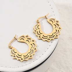 Золотой 304 серьги-гвоздики из нержавеющей стали для женщин, богемный, золотые, 26.5x29.5 мм