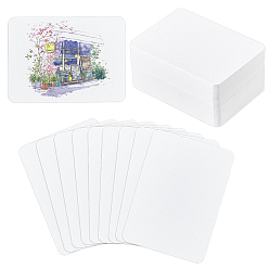 Rectangle 50Pcs Blank Paper, White, Rectangle, 88x64x0.3mm