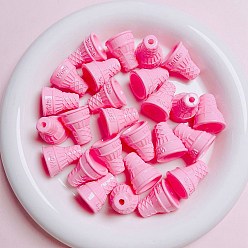 Pink Непрозрачные акриловые бусины, рожок мороженого, розовые, 20x17 мм, отверстие : 2 мм