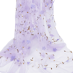 Фиолетовый 1ярд полиэстеровой шелковой сетчатой оборки по краю, для платья своими руками, костюм, скатерть, ремесла занавес, домашний винтажный декор, цветочным узором, фиолетовые, 1720x0.5~2 мм