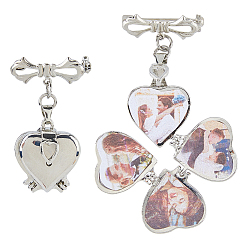 Платина 2шт. латунные броши, с подвесками медальона сплава, платина, 47.1 мм