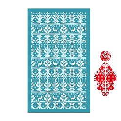 Deer Rectangle Polyester Screen Printing Stencil, for Painting on Wood, DIY Decoration T-Shirt Fabric, Deer, 15x9cm
