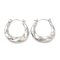 Нержавеющая Сталь Цвет Не тускнеющие 304 серьги-кольца из нержавеющей стали для женщин, цвет нержавеющей стали, 22.5x22x4 мм