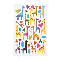 Жирафа 3 d мультяшные наклейки с пузырьками из ПВХ, для дневника, записные книжки, образец жирафа, 7~48x7~30 мм