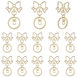 Золотой 18шт. застежки для брелков из сплава, бантом, золотые, 66 мм
