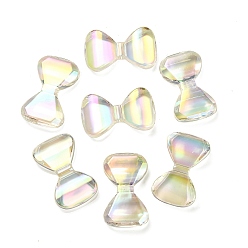 Clear AB UV Plating Rainbow Iridescent Transparent Acrylic Beads, Bowknot, Clear AB, 23.5x39x8mm, Hole: 3.2mm