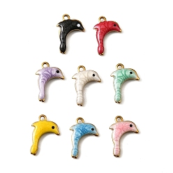 Dolphin 304 из нержавеющей стали шармы эмали, золотые, разноцветные, дельфин, 12x9x2 мм, отверстие : 1 мм