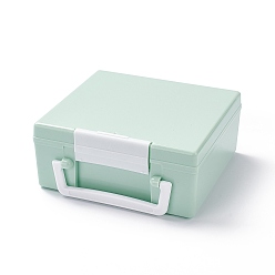 Dark Sea Green PP Plastic Multipurpose Portable Storage Box, for Sewing Box, Tool Box, First Aid Kit, Craft Supplies Organizer Case, with Latching Lid & Handle, Rectangle, Dark Sea Green, 160x165x72mm, Inner Diameter: 145x160mm