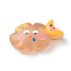 Луна Прозрачные кабошоны из облачной смолы, блестящие мультяшные облачные кабошоны для изготовления ювелирных изделий, луна, 17x28x8 мм