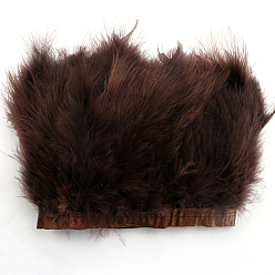 Coconut Brown Turkey Feather Fringe Trimming, Costume Accessories, Dyed, Coconut Brown, 5-1/8 inch(130mm), about 2.19 Yards(2m)/Bag