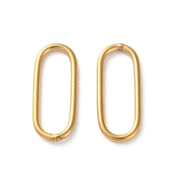 Настоящее золото 18K Ионное покрытие (ip) 304 соединительные кольца из нержавеющей стали, овальные, реальный 18 k позолоченный, 14x6x1 мм, внутренний диаметр: 12x3.5 мм