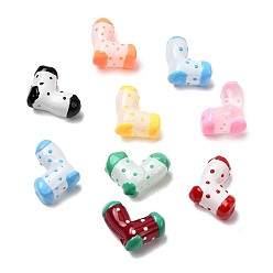 (52) Непрозрачная лаванда Стеклянные эмалевые бусины ручной работы, бусины ручной работы, Рождественский чулок, разноцветные, 17.5~22.5x21.5~22.5x10.5~11.5 мм, отверстие : 1.6 мм