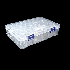 Прозрачный Прямоугольные пластиковые контейнеры для хранения органайзеров, 48Наборы мини-баночек из бисера с круглой завинчивающейся крышкой, с прямоугольными наклейками с пустыми этикетками, прозрачные, 15.5x22.6x5.8 см