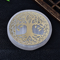 Дерево Натуральный марокканский гипсовый коврик для чашки скульптура витрина украшения, для домашнего офисного стола, дерево, 63x6 мм