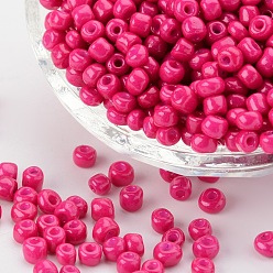 Camellia Baking Paint Glass Seed Beads, Camellia, 6/0, 4~5x3~4mm, Hole: 1~2mm, about 4500pcs/bag